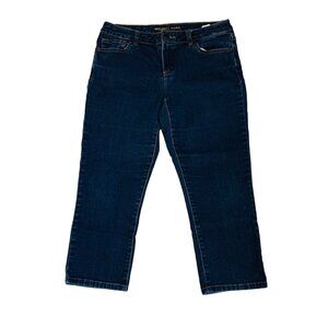 Michael Kors Skinny Capri Jeans Size 6 Izzy Cropped Dark Wash Stretch Straight